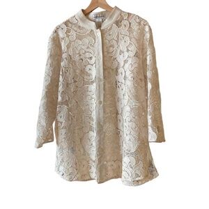 Draper's & Damon"s Cream Lace Jacket Women’s Sz XL